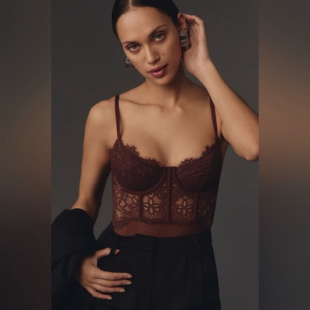 NWT Anthropologie Hourglass Lace Bodysuit